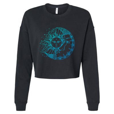 Funny Sun Moon Astrology Astronomer Astronomy Gift Cropped Pullover Crew