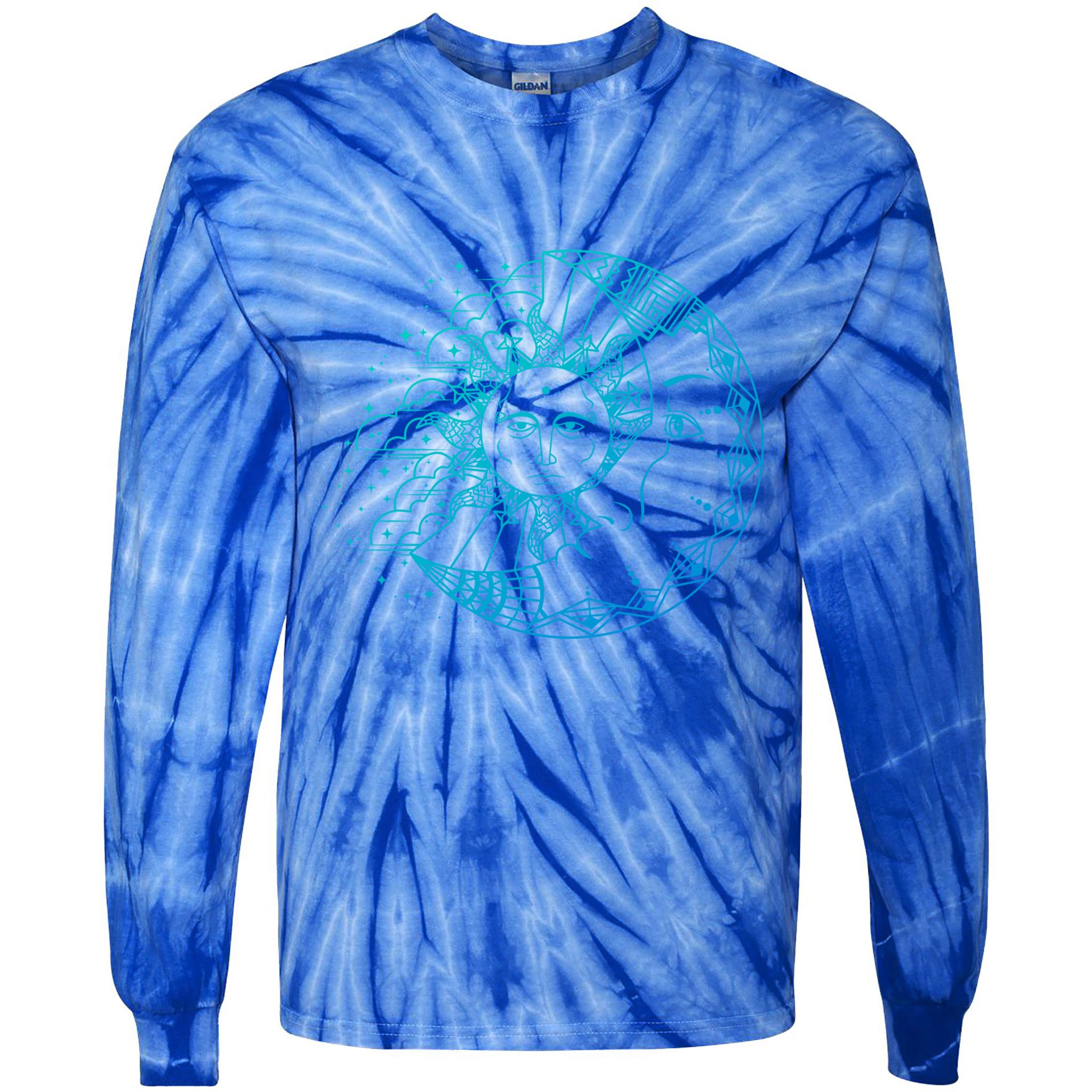 Funny Sun Moon Astrology Astronomer Astronomy Gift Tie-Dye Long Sleeve Shirt