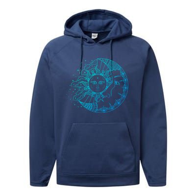 Funny Sun Moon Astrology Astronomer Astronomy Gift Performance Fleece Hoodie