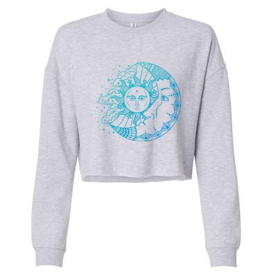 Funny Sun Moon Astrology Astronomer Astronomy Gift Cropped Pullover Crew