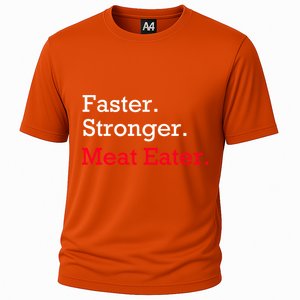 Faster Stronger Meat Eater Vegan Parody Great Gift Cooling Performance Crew T-Shirt