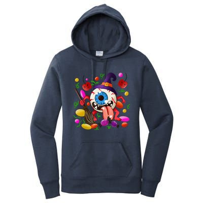 Funny Scary Monster Eyeball Face Halloween Women's Pullover Hoodie