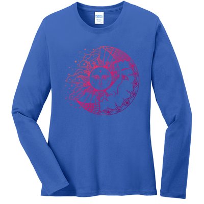 Funny Sun Moon Astrology Astronomer Astronomy Gift Ladies Long Sleeve Shirt