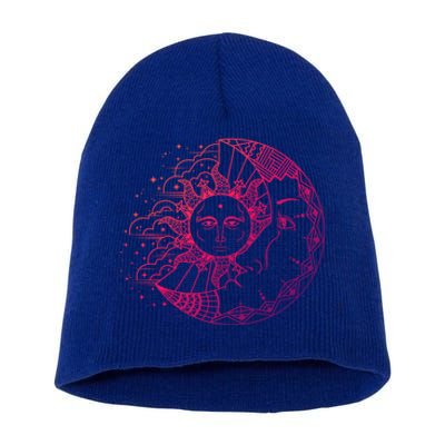 Funny Sun Moon Astrology Astronomer Astronomy Gift Short Acrylic Beanie