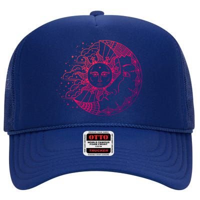 Funny Sun Moon Astrology Astronomer Astronomy Gift High Crown Mesh Back Trucker Hat