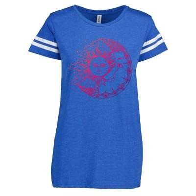 Funny Sun Moon Astrology Astronomer Astronomy Gift Enza Ladies Jersey Football T-Shirt