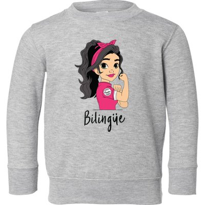 Funny Spanish Maestra Bilingue Bilingual Teacher Gift Toddler Sweatshirt