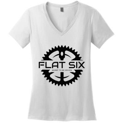 Flat Six Meant To Be Driven W Gear Sport Car Women's V-Neck T-Shirt
