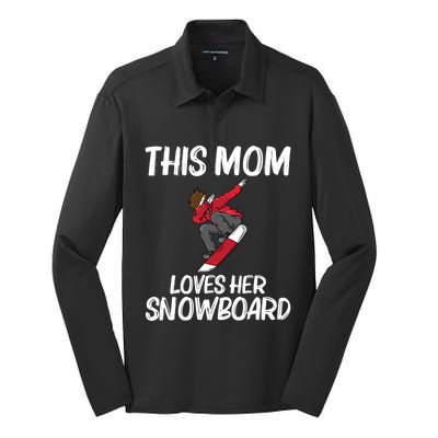 Funny Snowboarding Mom Mother Skier Snowboard Snowboarder Gift Silk Touch Performance Long Sleeve Polo