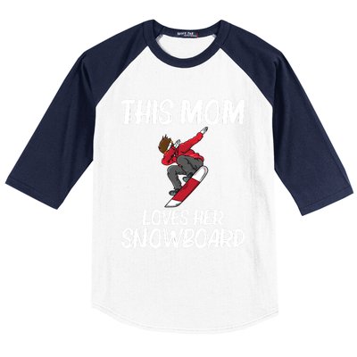 Funny Snowboarding Mom Mother Skier Snowboard Snowboarder Gift Baseball Sleeve Shirt