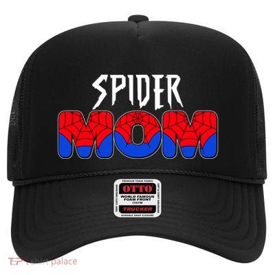 Funny Spider Mom Matching Family Shirts High Crown Mesh Back Trucker Hat