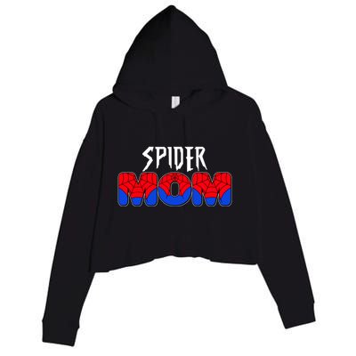 Funny Spider Mom Matching Family Shirts Crop Fleece Hoodie