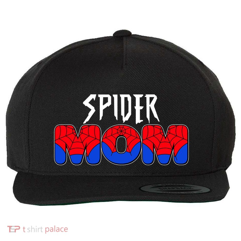 Funny Spider Mom Matching Family Shirts Wool Snapback Cap