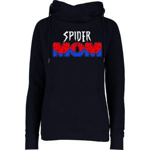 Funny Spider Mom Matching Family Shirts Womens Funnel Neck Pullover Hood