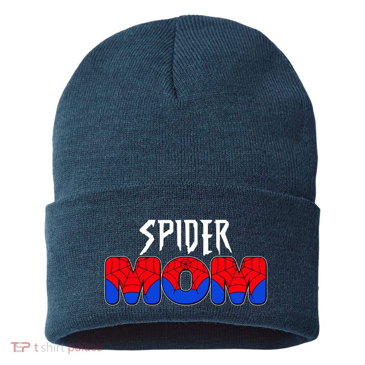 Funny Spider Mom Matching Family Shirts Sustainable Knit Beanie
