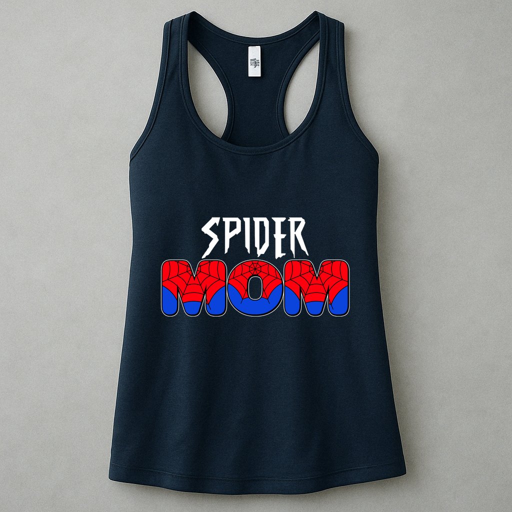 Funny Spider Mom Matching Family Shirts Womens Tank Top
