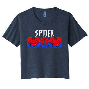 Funny Spider Mom Matching Family Shirts Women's Crop Top Tee