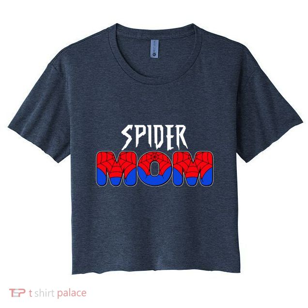 Funny Spider Mom Matching Family Shirts Crop Top