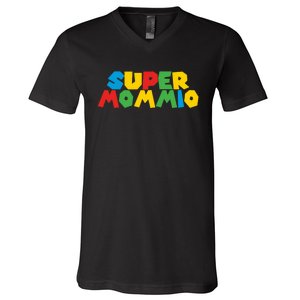 Funny Super Mommio Mother's Day Gamer V-Neck T-Shirt