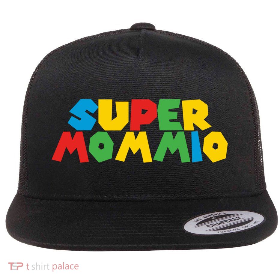 Funny Super Mommio Mother's Day Gamer Flatbill Hat