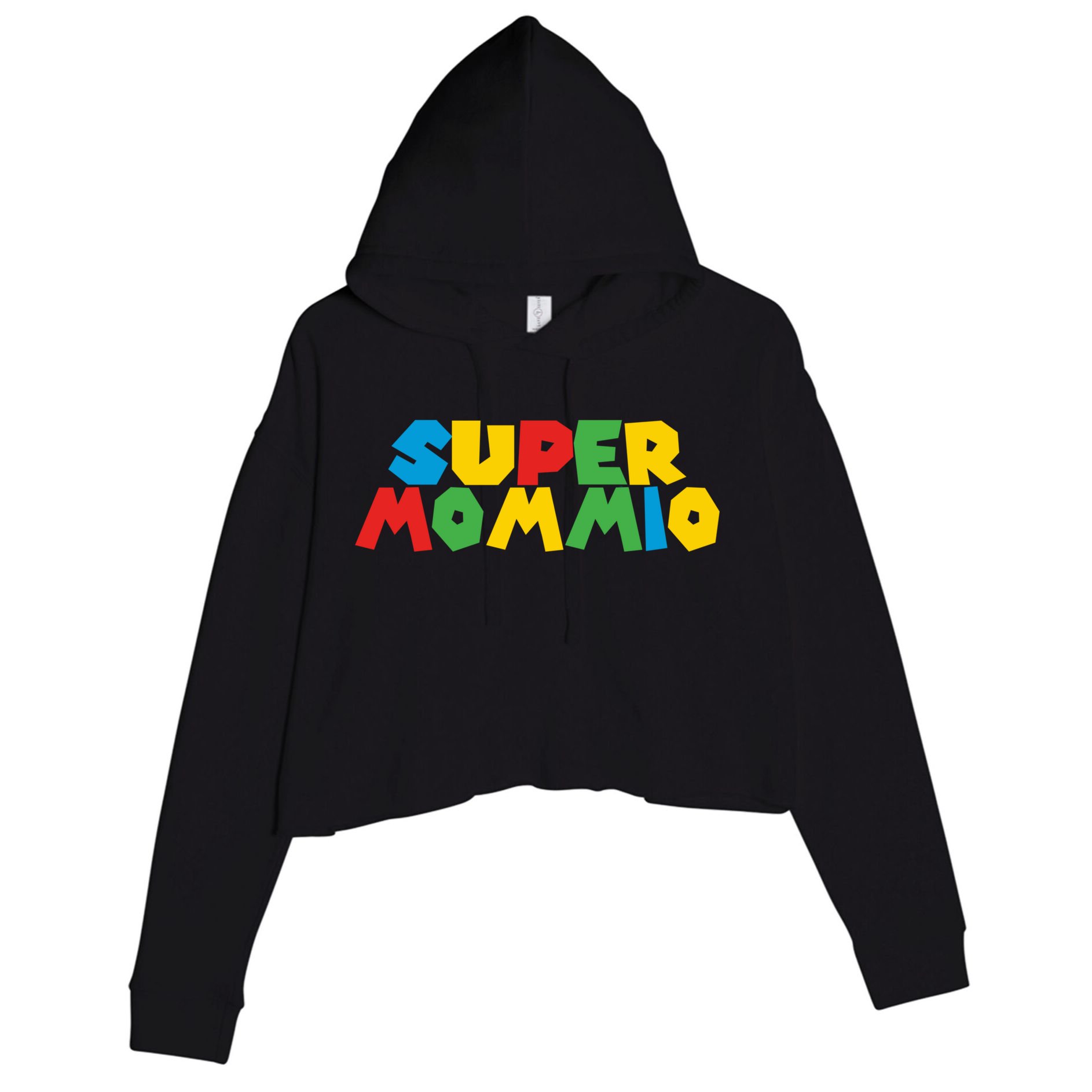 Funny Super Mommio Mother's Day Gamer Crop Fleece Hoodie