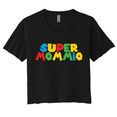 Funny Super Mommio Mother's Day Gamer Crop Top