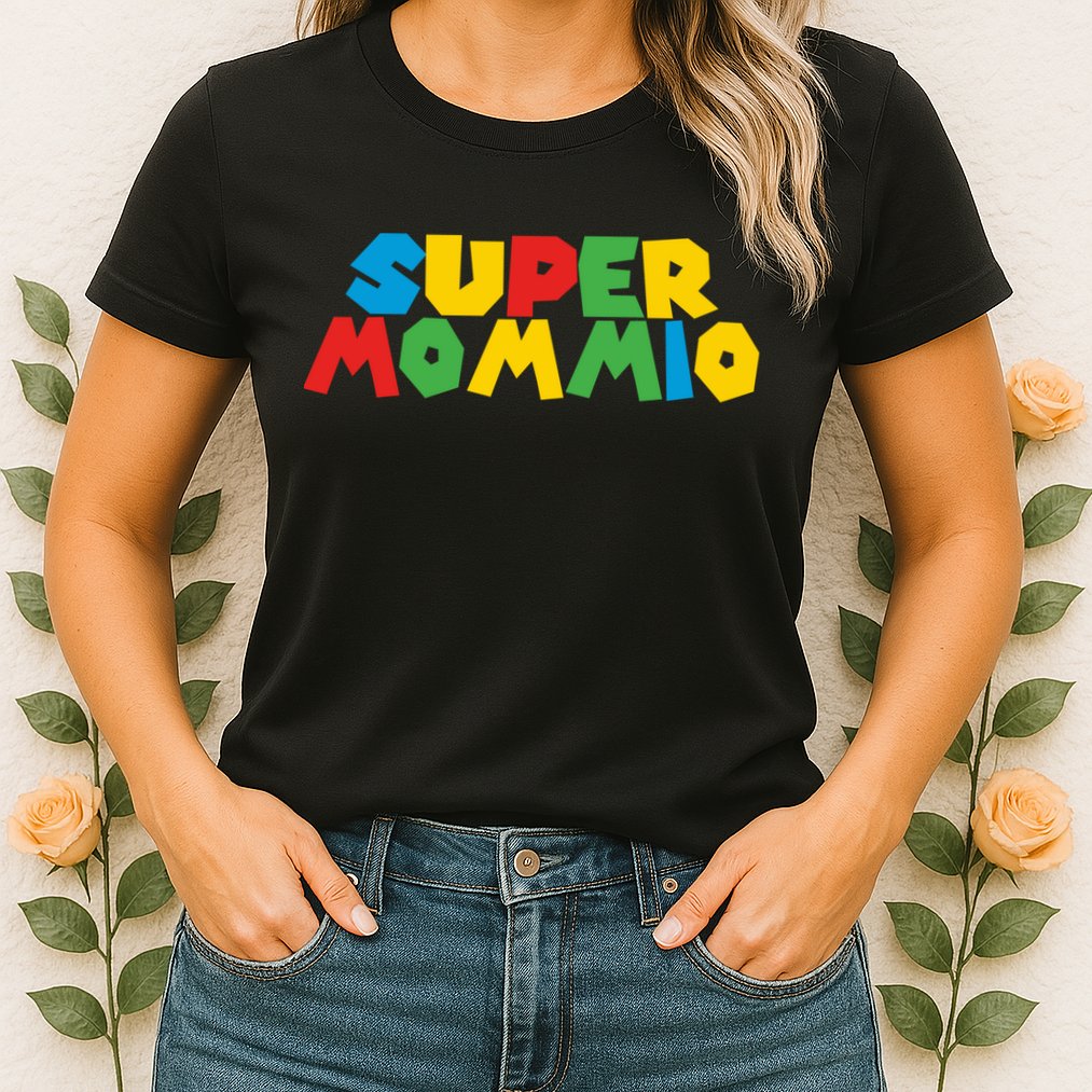 Funny Super Mommio Mother's Day Gamer Womens T-Shirt