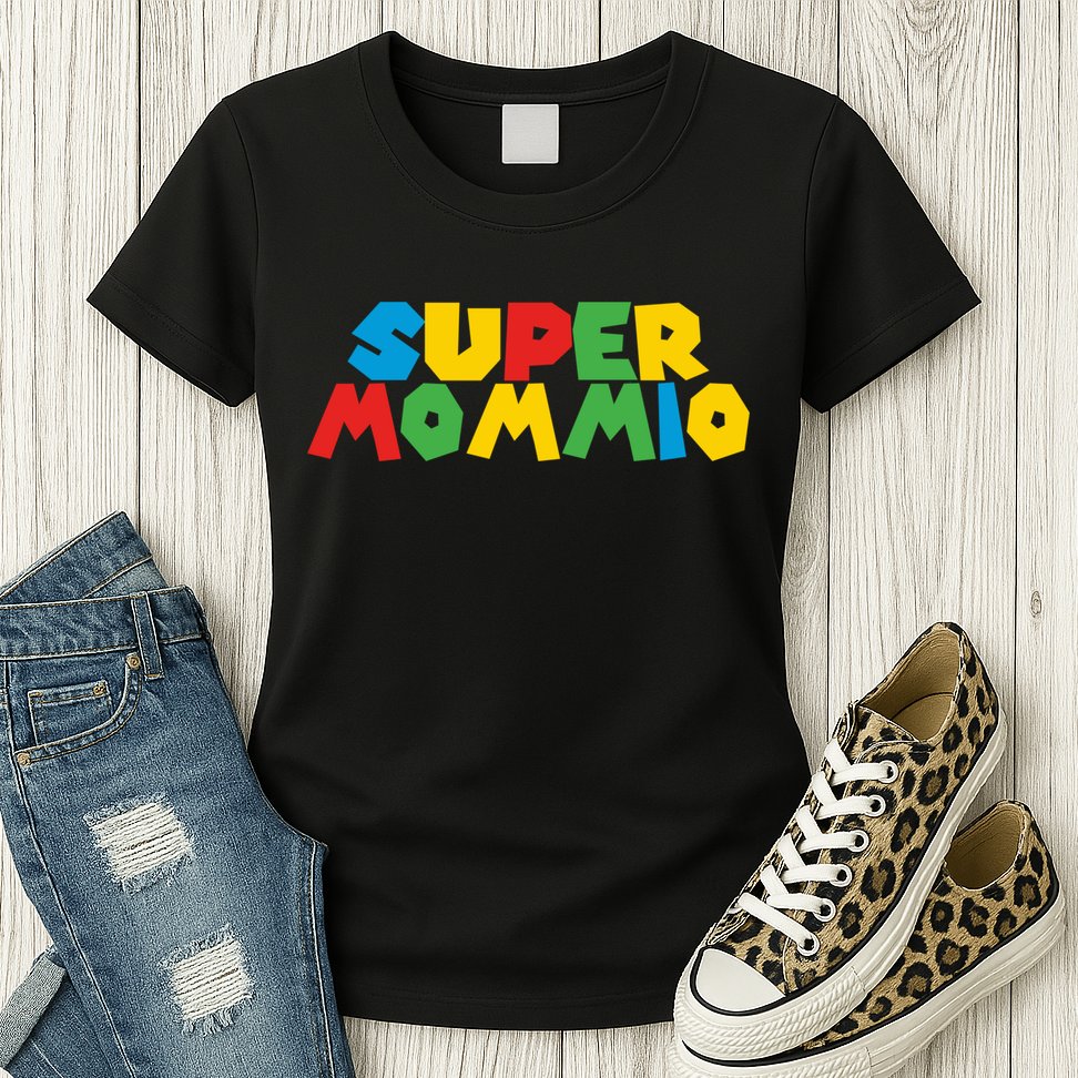Funny Super Mommio Mother's Day Gamer Womens T-Shirt
