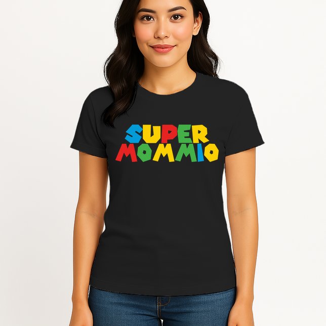 Funny Super Mommio Mother's Day Gamer Womens T-Shirt