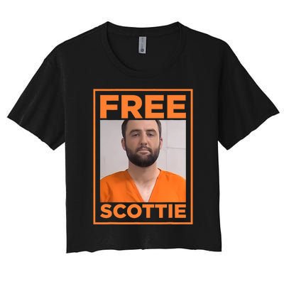 Free Scottie Mug Shot Funny Humour Women's Crop Top Tee