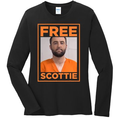 Free Scottie Mug Shot Funny Humour Ladies Long Sleeve Shirt