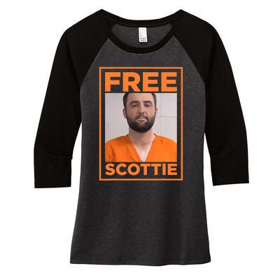 Free Scottie Mug Shot Funny Humour Women's Tri-Blend 3/4-Sleeve Raglan Shirt