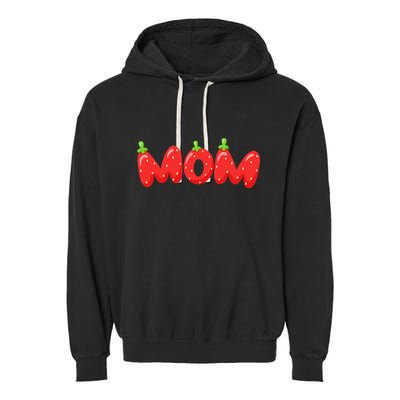 Fruitarian Strawberry Mom Loves Berries Perfect MotherS Day Garment-Dyed Fleece Hoodie