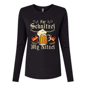 For S.chnitzel My Nitzel Funny O.ktoberfest Womens Cotton Relaxed Long Sleeve T-Shirt