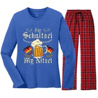 For S.chnitzel My Nitzel Funny O.ktoberfest Women's Long Sleeve Flannel Pajama Set 