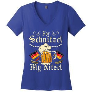 For S.chnitzel My Nitzel Funny O.ktoberfest Women's V-Neck T-Shirt