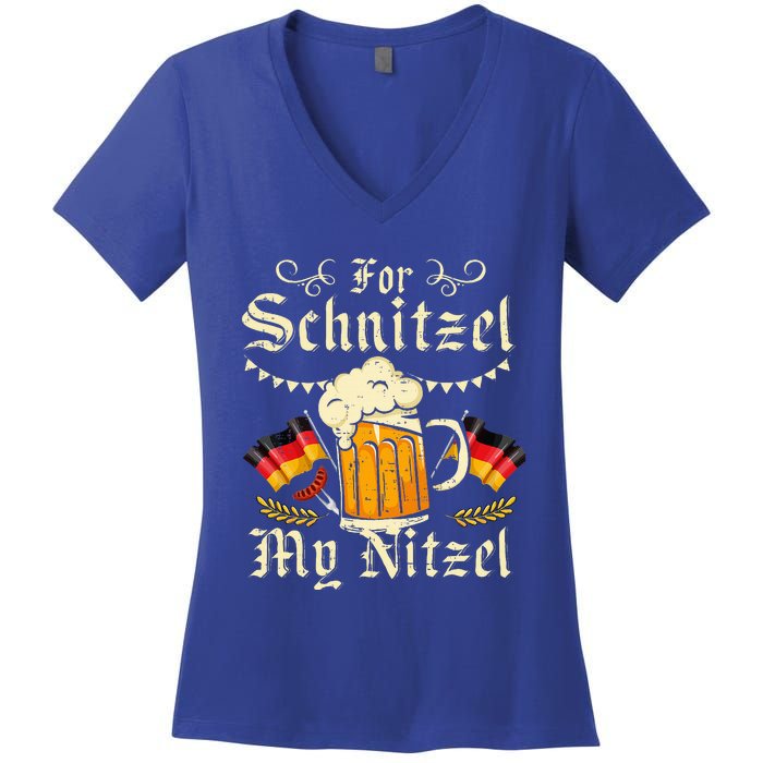 For S.chnitzel My Nitzel Funny O.ktoberfest Women's V-Neck T-Shirt