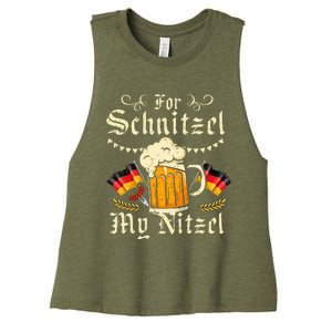 For S.chnitzel My Nitzel Funny O.ktoberfest Women's Racerback Cropped Tank