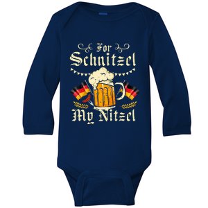 For S.chnitzel My Nitzel Funny O.ktoberfest Baby Long Sleeve Bodysuit