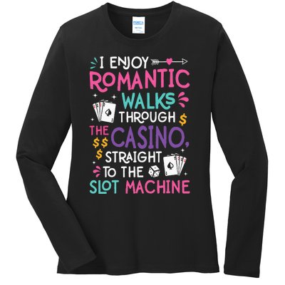 Funny Slot Machine Gambling Casino Gambler Vegas Gift Idea Ladies Long Sleeve Shirt