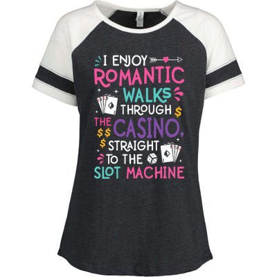 Funny Slot Machine Gambling Casino Gambler Vegas Gift Idea Enza Ladies Jersey Colorblock Tee