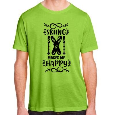 Funny Skiing Makes Me Happy Ski Gift Adult ChromaSoft Performance T-Shirt