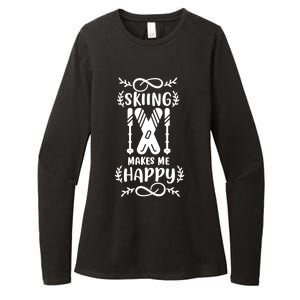 Funny Skiing Makes Me Happy Ski Gift Womens CVC Long Sleeve Shirt