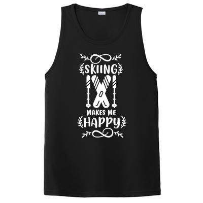 Funny Skiing Makes Me Happy Ski Gift PosiCharge Competitor Tank