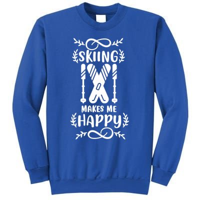 Funny Skiing Makes Me Happy Ski Gift Sweatshirt