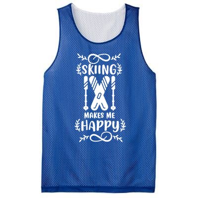 Funny Skiing Makes Me Happy Ski Gift Mesh Reversible Basketball Jersey Tank