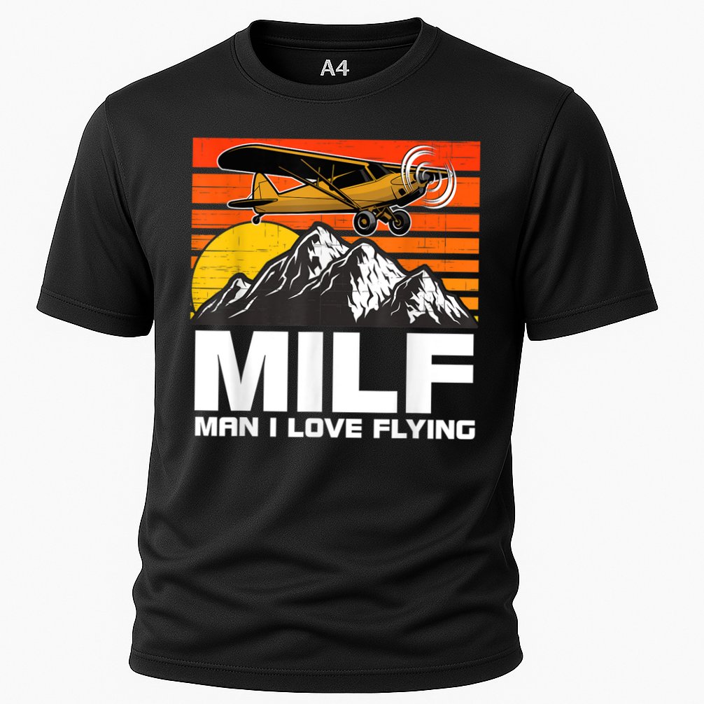 Funny Saying MILF Man I Love Flying Performance Shirt