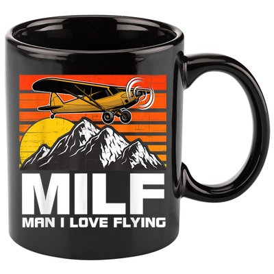 Funny Saying MILF Man I Love Flying 11oz C Handle Ceramic Mug