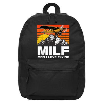 Funny Saying MILF Man I Love Flying 16 in Basic Backpack