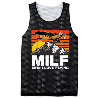 Funny Saying MILF Man I Love Flying Mesh Reversible Basketball Jersey Tank